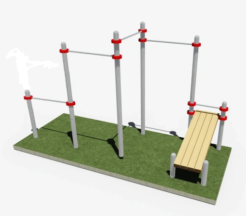 Уличная скамья для пресса  и 4 турник