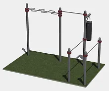 Турник классический, рукоход змеевик и брусья